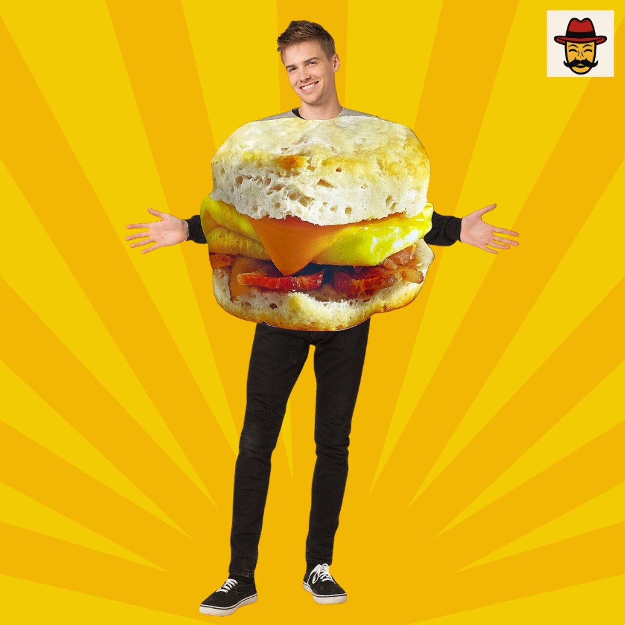 Get Real Breakfast Sandwich Adult Costume Funny Food Tunic Outfit